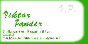 viktor pander business card